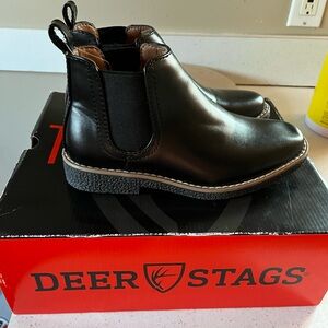 Deer Stags Kids Black Ankle Boots